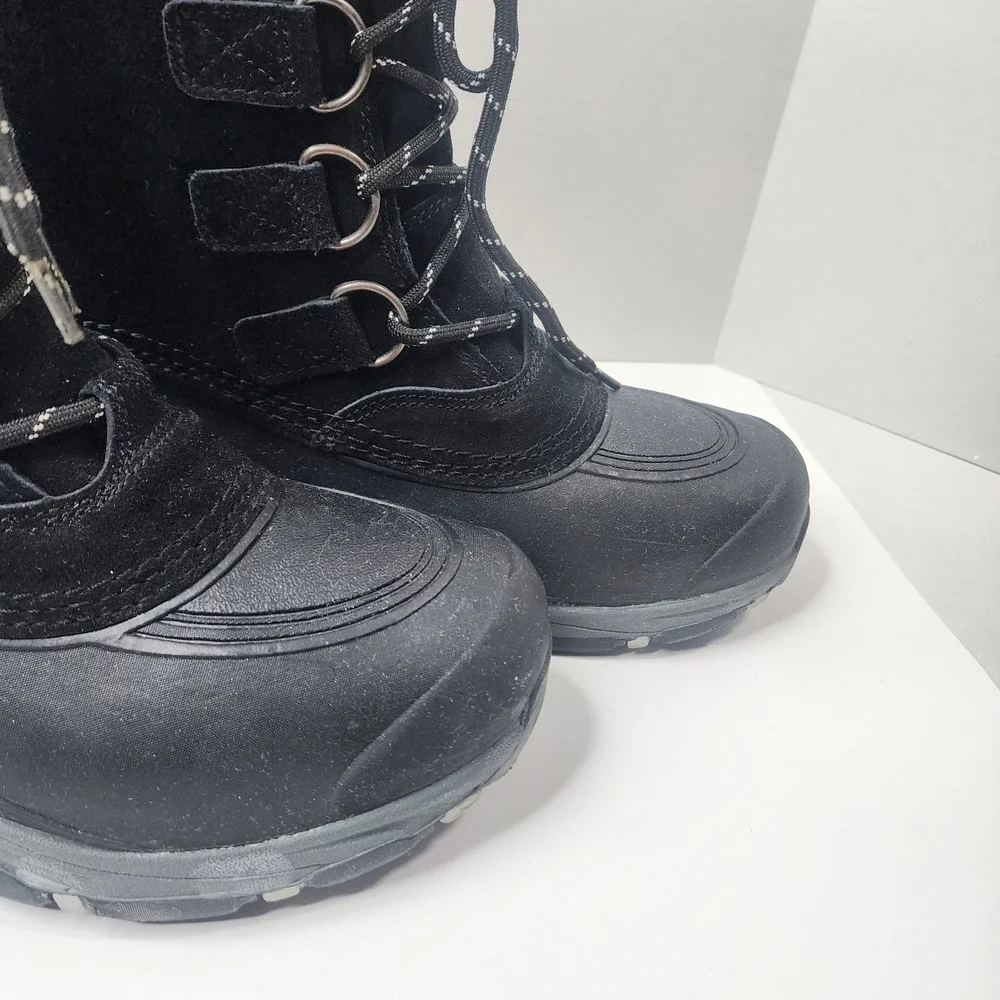 Lands' End Expedition Men's 8D Shoes Black Suede Insulated Winter Snow Boots